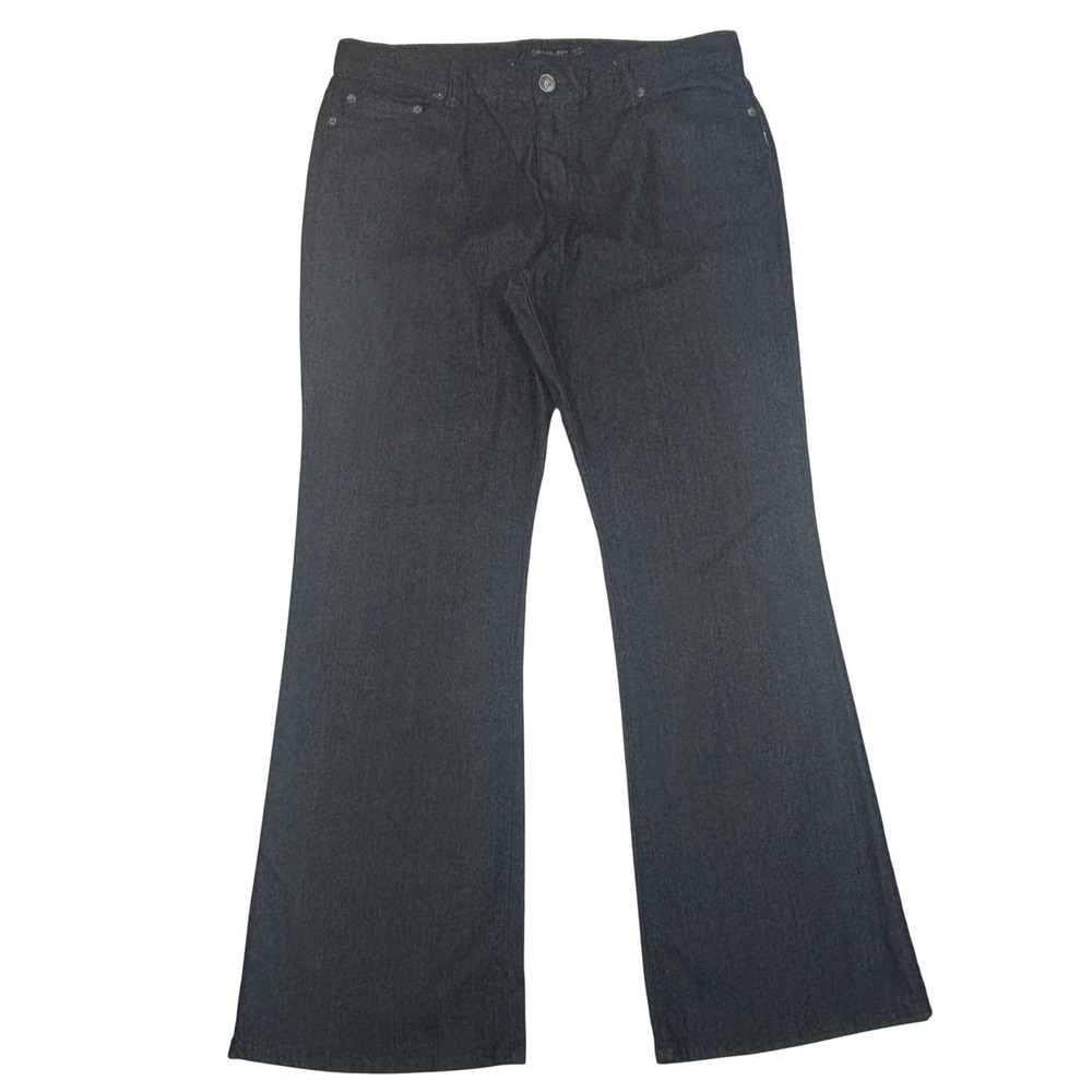 Calvin Klein Jeans Womens Black Flare Leg Denim Jeans Size 33/16 Stretch
